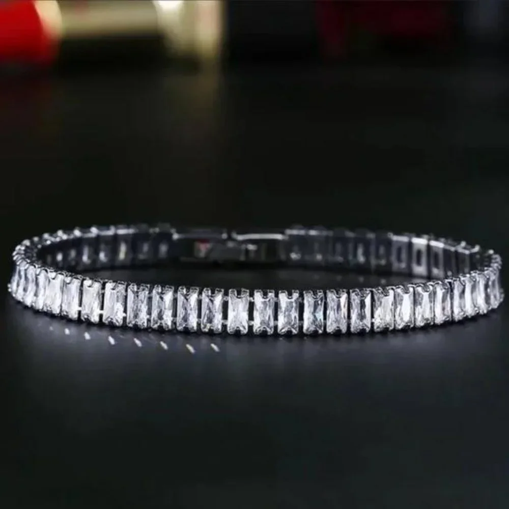 NEW ‘7’ 925 STERLING SILVER DIAMOND BRACELET, NICE BRACELET, CUTE BRACELET - Picture 4 of 6